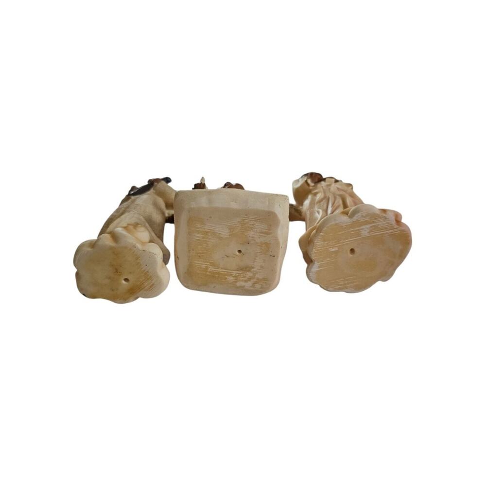 Vintage Set of 3 Cream and Gold Angel Figurines Up To 6 1/2" Tall - Picture 7 of 13